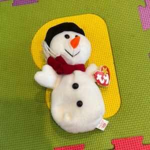 Ty White and Black Stuffed Animal Snowman